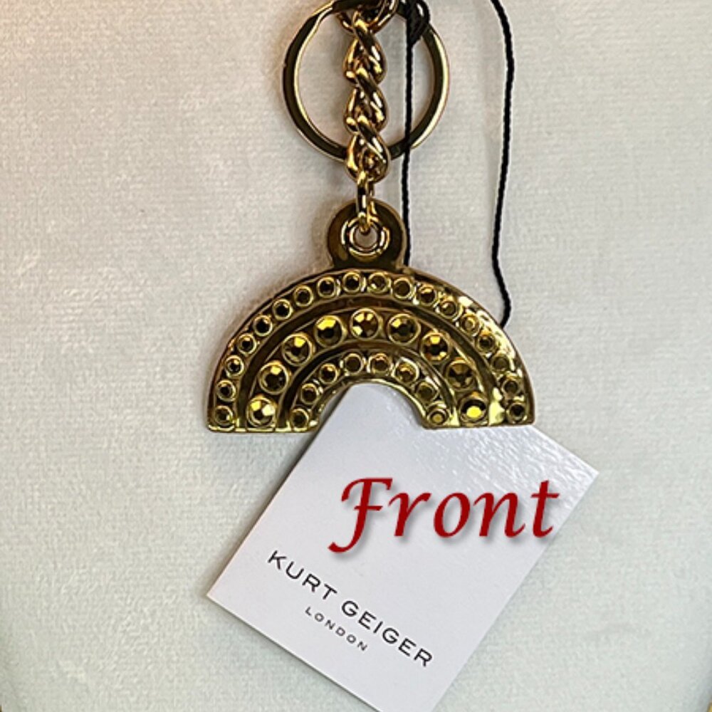 Kurt Geiger ~ London Rainbow Charm Studded Keyring NWT/NIB - Picture 4 of 6